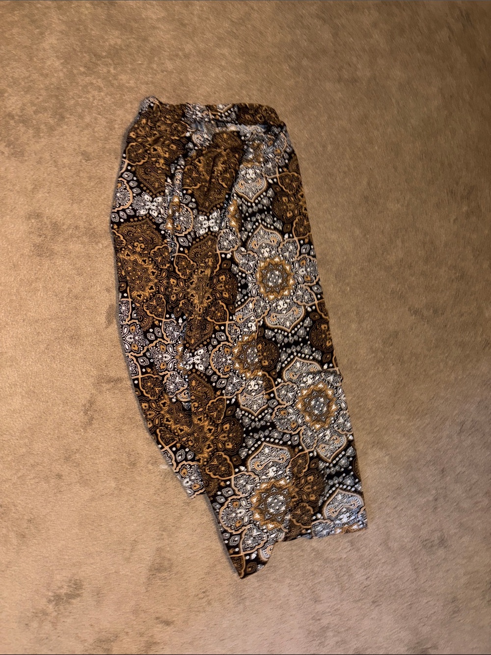 Maxi Skirt in Black and Brown Medallion Print